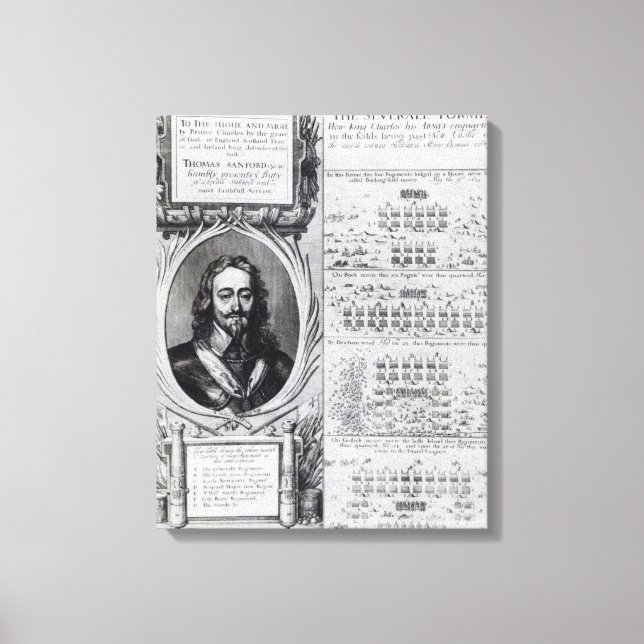 Toile Portrait du roi Charles I avec des diagrammes (Recto)