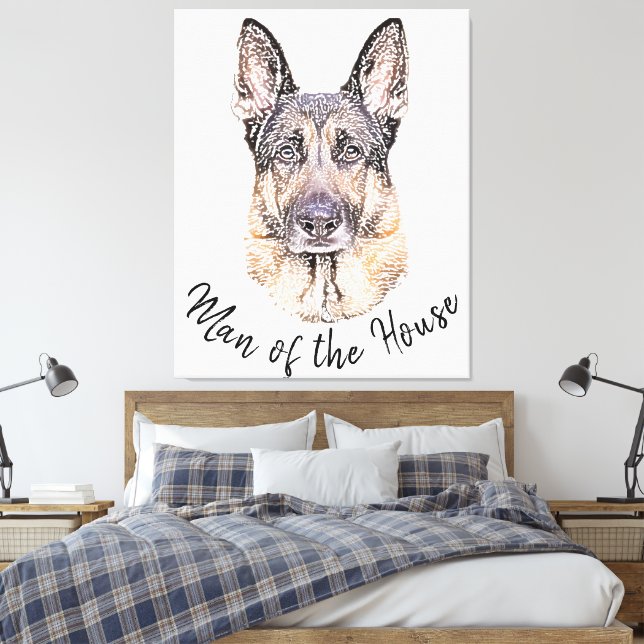Toile Portrait d'un chien berger allemand Sketched Art (Insitu(Chambre))