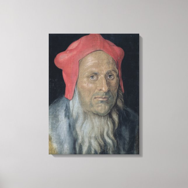 Toile Portrait d'un homme à poils dans un Casquette roug (Recto)