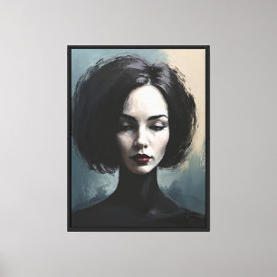 Toile Portrait d'une femme élégante et lunatique Art
