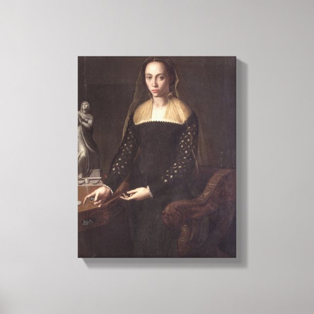 Toile Portrait d'une femme gentille, 1559 (huile sur pan (Recto)