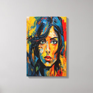 Toile Portrait expressionniste vibrant Art Abstrait auda
