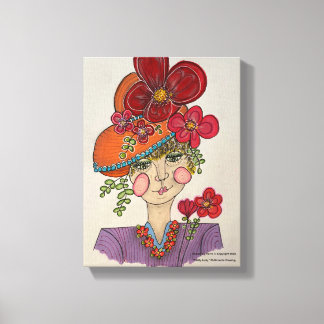 Toile Portrait fantaisiste de "Pretty Lady"