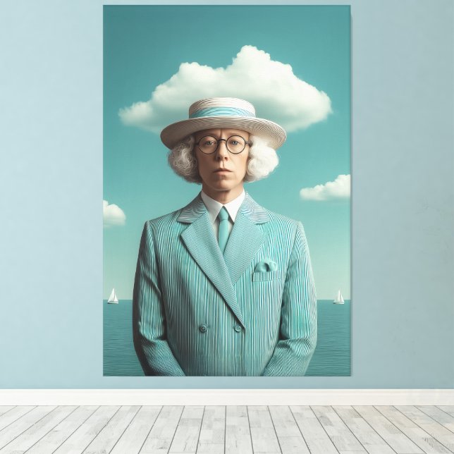 Toile Portrait Gentleman Surreal Seaside (Insitu (Plancher de Bois))