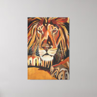 Portrait Lion En Style Art Géométrique