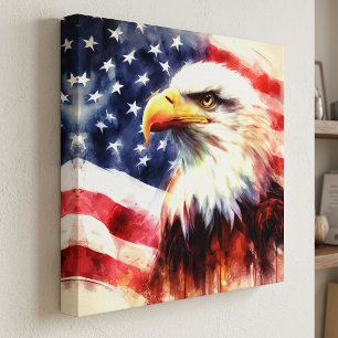 Toile Portrait majestueux de l'aigle à tête blanche avec