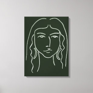 Toile Portrait malachite avec cheveux longs