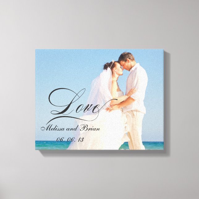 Toile Portrait Mariage d'amour personnalisé (Recto)