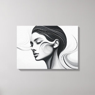 Toile Portrait minimaliste d'art en ligne