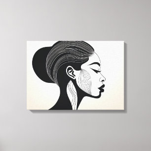 Toile Portrait minimaliste d'art en ligne