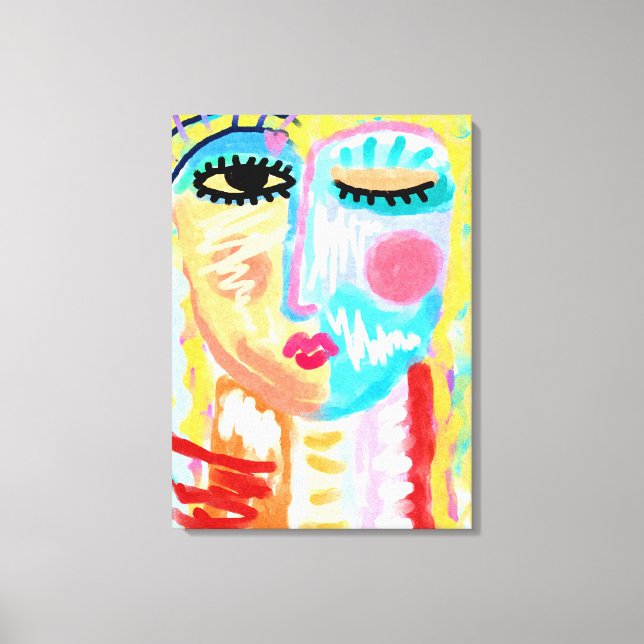 Toile Portrait numérique Abstrait à blond d'une femme (Recto)