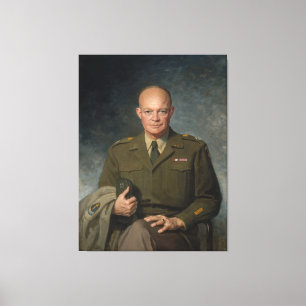 Toile Portrait peint 5 étoiles du général Dwight Eisenho