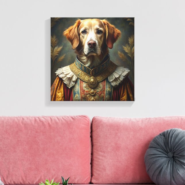 Toile Portrait personnalisé de chien : votre chien comme (Insitu(Salon))