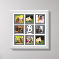 portrait photo collage monogramme gris et blanc