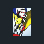 Toile Portrait Pop Art Imprimer<br><div class="desc">Voici notre peinture à l'huile de toile vibrante, avec un portrait pop art coloré d'une femme inspirée du style iconique de l'artiste pop Roy Lichtenstein. Cette peinture saisit l'essence du mouvement pop art avec ses couleurs audacieuses, ses éléments graphiques et son esthétique inspirée de la bande dessinée. Le portrait présente...</div>