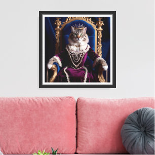 Toile Portrait pour animaux de compagnie Noble Queen - A