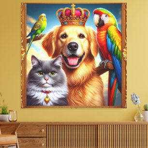 Toile Portrait royal personnalisé pour animaux de compag