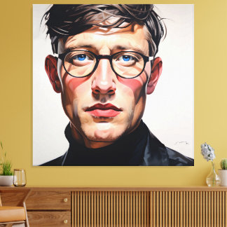 Toile PORTRAIT THE FACEMAN N7 - generativecontent