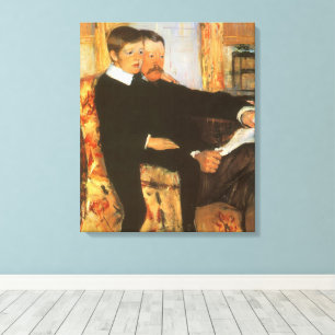 Toile Portrait vintage de père et fils par Mary Cassatt