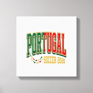 Toile Portugal Football 2026 Football Gras Pays Typograp
