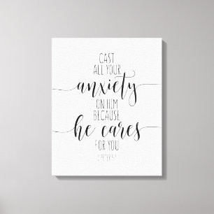 Toile Posez Toute Votre Anxiété Sur Lui, 1 Pierre 5:7
