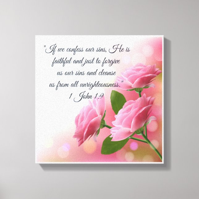 Toile Poster chrétien 1 Jean 1:9 (Recto)