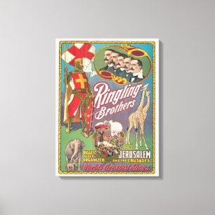Toile Poster de cirque vintage Ringling Brothers