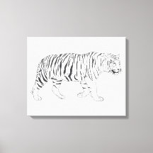 Poster de dessin de tigre tiré à la main