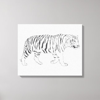 Toile Poster de dessin de tigre tiré à la main