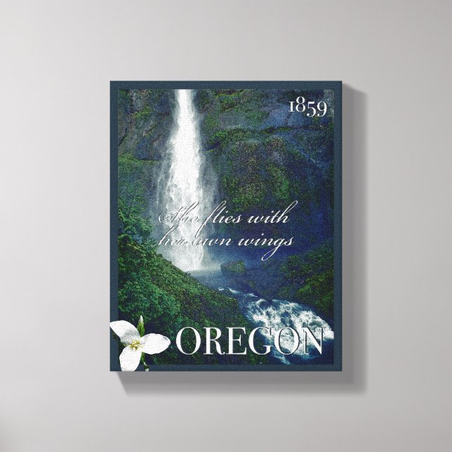 Toile Poster de la cascade de l'Oregon (Recto)