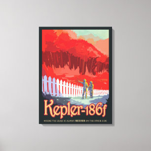 Toile Poster De L'Espace Rétro De Kepler-186f.