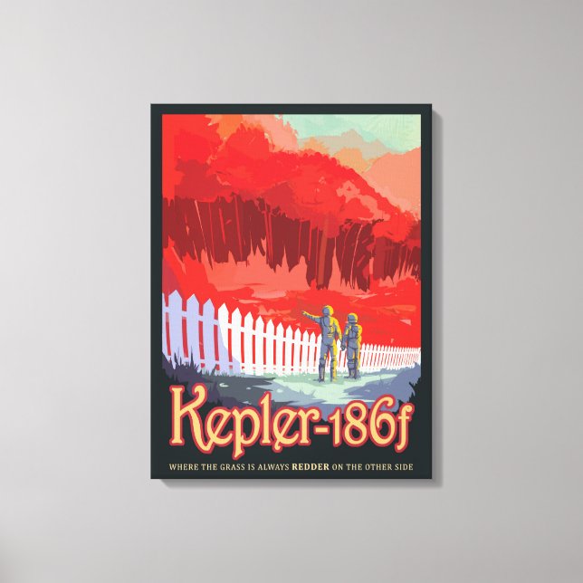 Toile Poster De L'Espace Rétro De Kepler-186f. (Recto)
