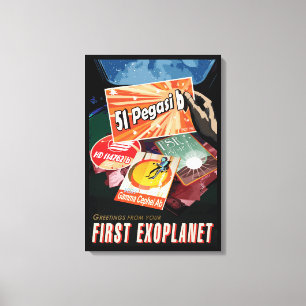 Toile Poster de l'espace rétro - Exoplanet Discovery 51