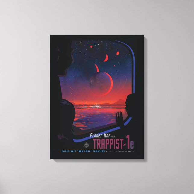 Toile Poster de l'espace rétro - Les spectateurs observe (Recto)