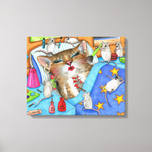 Toile Poster de maquillage de souris Funny Cat 508