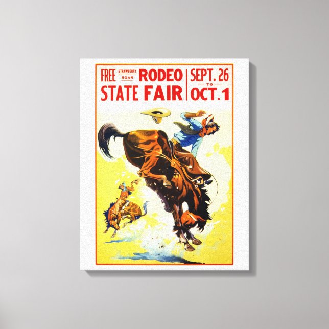 Toile Poster de rodéo des années 1930 vintage restauré (Recto)