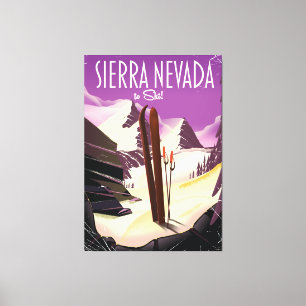 Toile poster de ski vintage Sierra Nevada