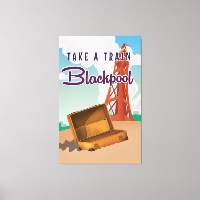 Toile Poster de voyage Blackpool vintage (Recto)