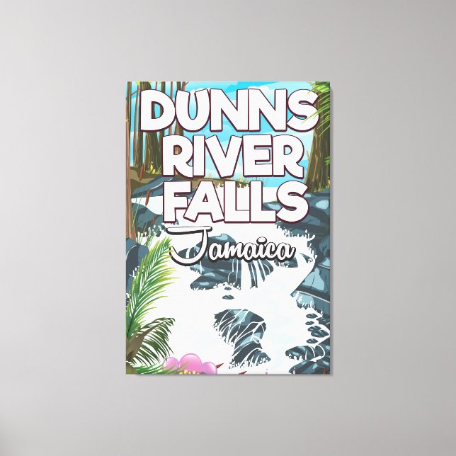 Toile Poster de voyage de Dunn's River Falls Jamaïque (Recto)