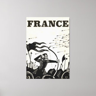 Toile poster de voyage de France vintage. voiture médiév