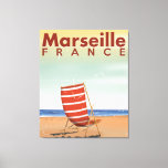 Toile poster de voyage de Marseille France<br><div class="desc">poster de voyage de Marseille France vintage. Affiche de vacances rétro française.</div>