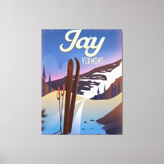 Toile Poster de voyage de ski Jay Vermont USA.
