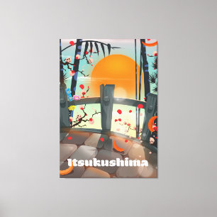 Toile poster de voyage d'Itsukushima Japon
