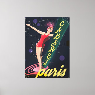 Toile Poster de voyage du cabaret Paris vintage