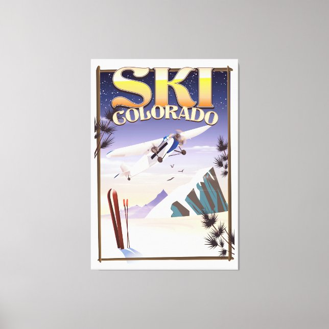 Toile Poster de voyage du Ski colorado (Recto)