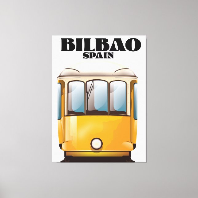 Toile Poster de voyage en tramway Bilbao Espagne (Recto)