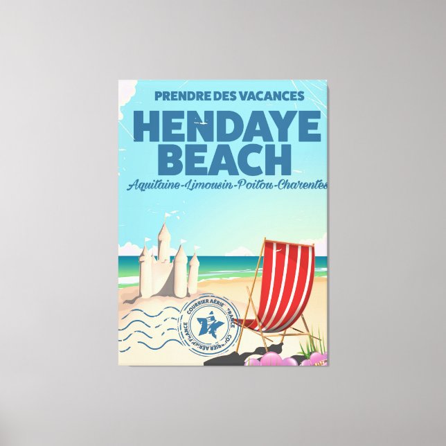 Toile poster de voyage Hendaye Beach (Recto)