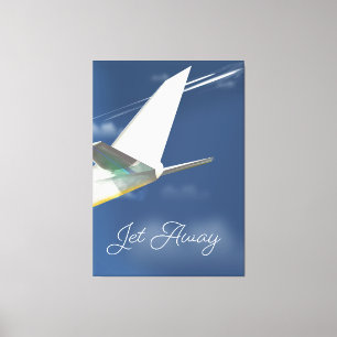 Toile Poster de voyage Jet Away.