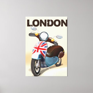 Toile Poster de voyage London vintage scooter union jack