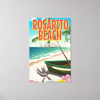 Toile Poster de voyage mexicain de Rosarito Beach